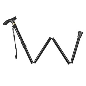 1Pc  Walking Cane Aluminum Alloy Walking Stick Adjustable Folding Travel Hiking Stick Antislip