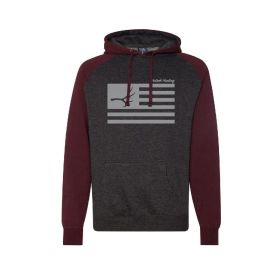 Freedom Flag Hoodie (Burgundy/Charcoal) (size: XXXL)